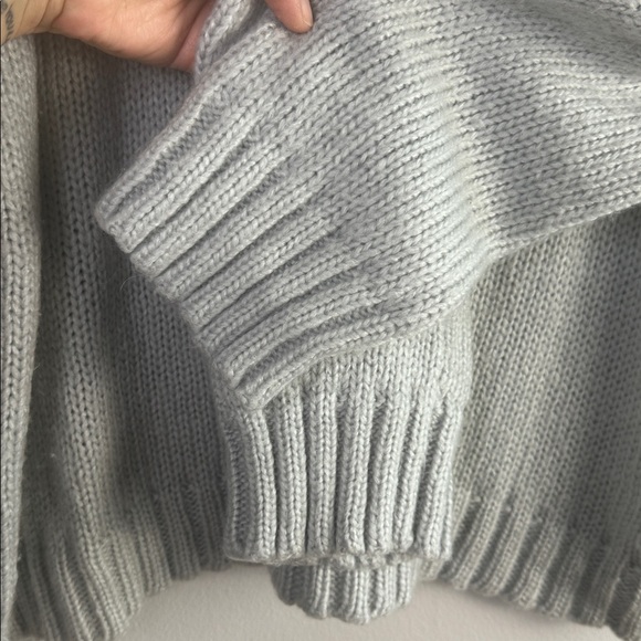 Wooden Ships Leopard Star Crewneck Sweater Mohair Wool Blend S/M Oversized Gray - Picture 14 of 16